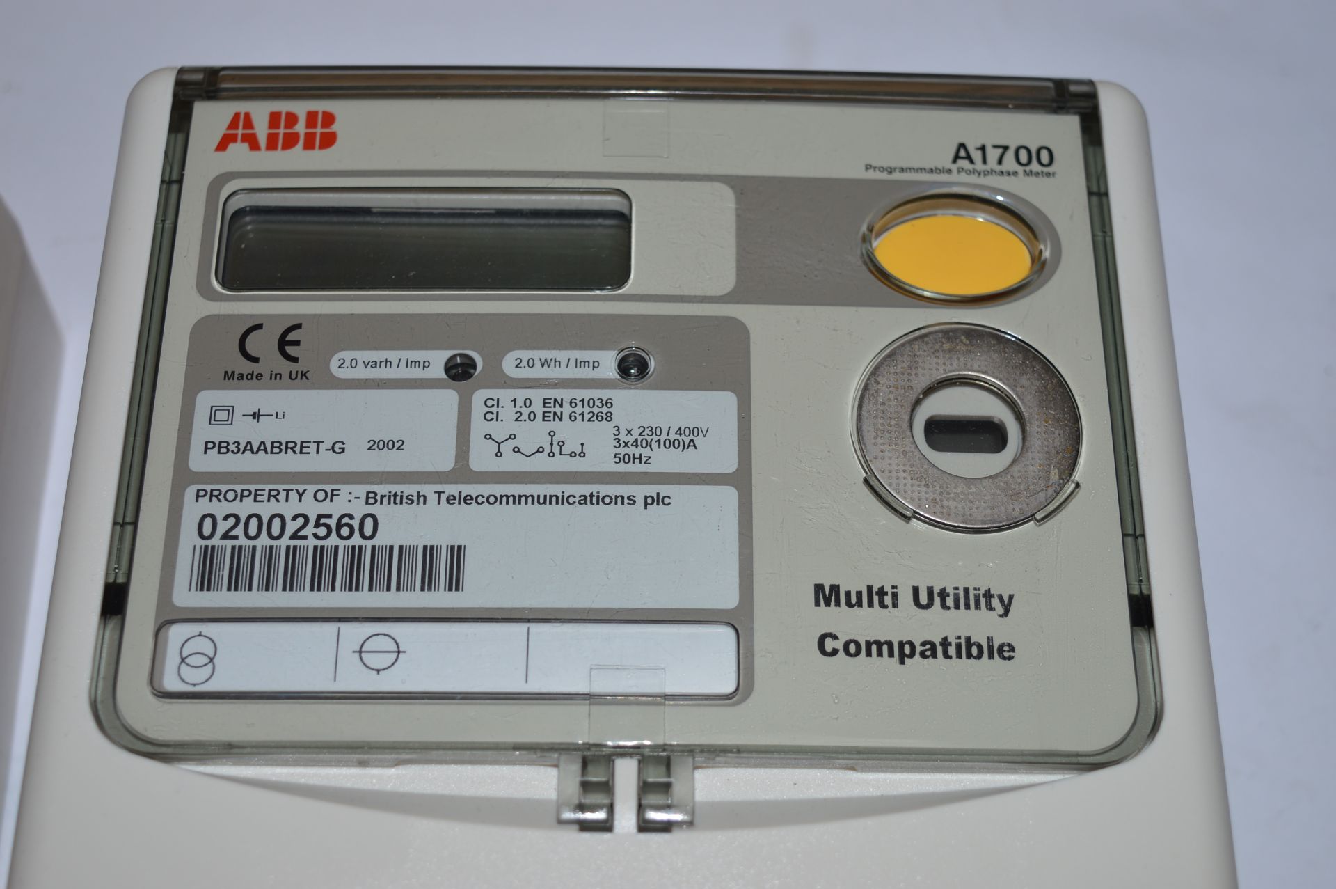 2 x Elstar ABB Programmable Polyphase Smart Meters - Mutli Utility Compatible - Model A1700 - - Image 8 of 9