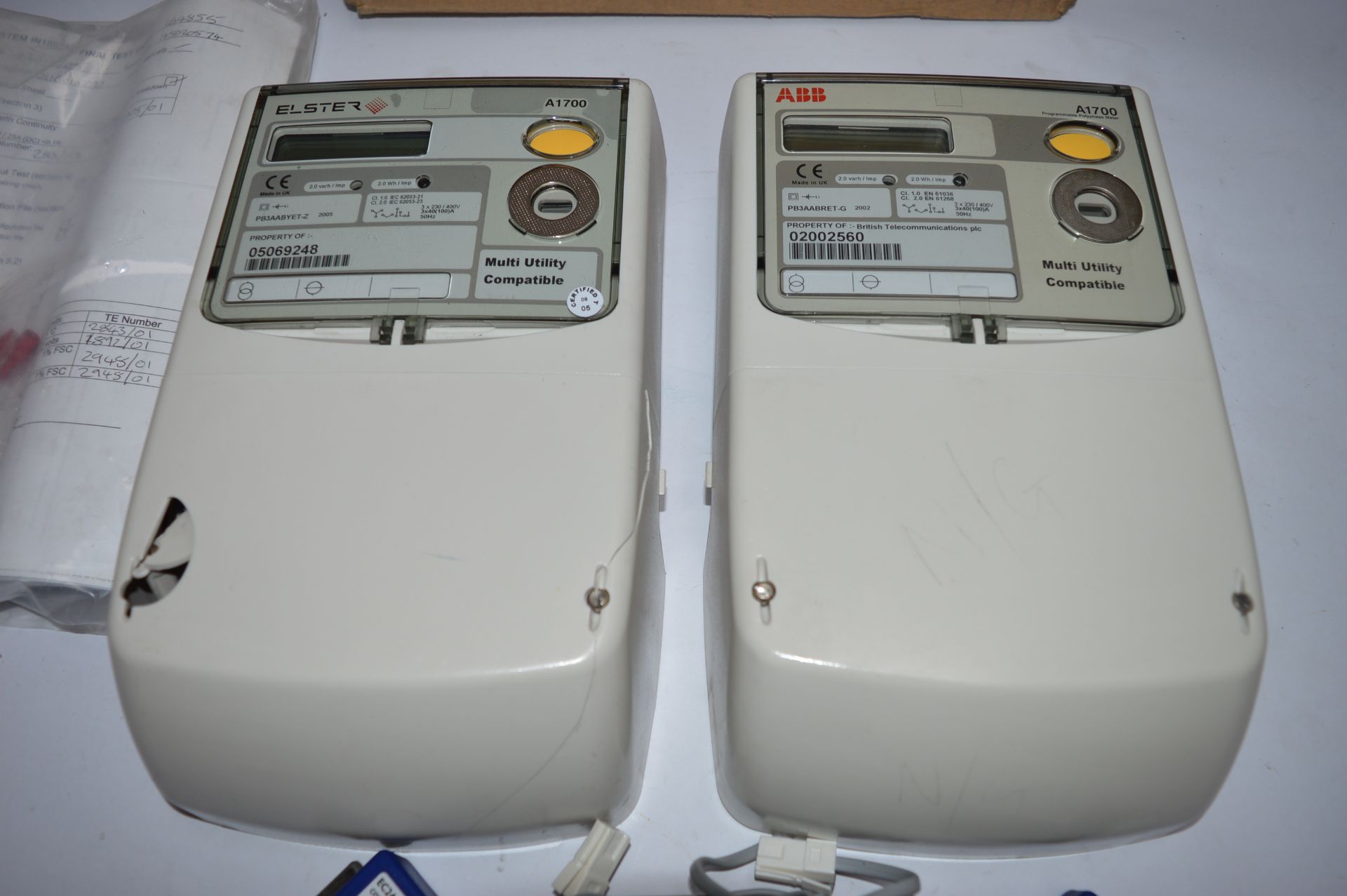 2 x Elstar ABB Programmable Polyphase Smart Meters - Mutli Utility Compatible - Model A1700 -