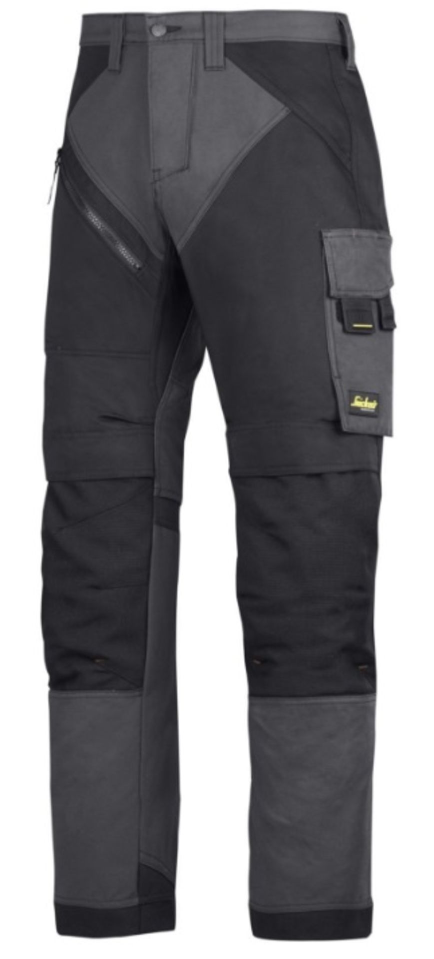 1 x Pair Of SNICKERS 6303 RuffWork Work Trousers - Colour: Grey/Black - Size: 35" W / 32" L - New/
