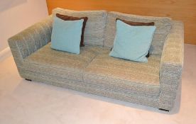 1 x Frighetto Italian Striped Sofa - Includes Scatter Cushions - Dimensions: H70 x W186 x D105cm,