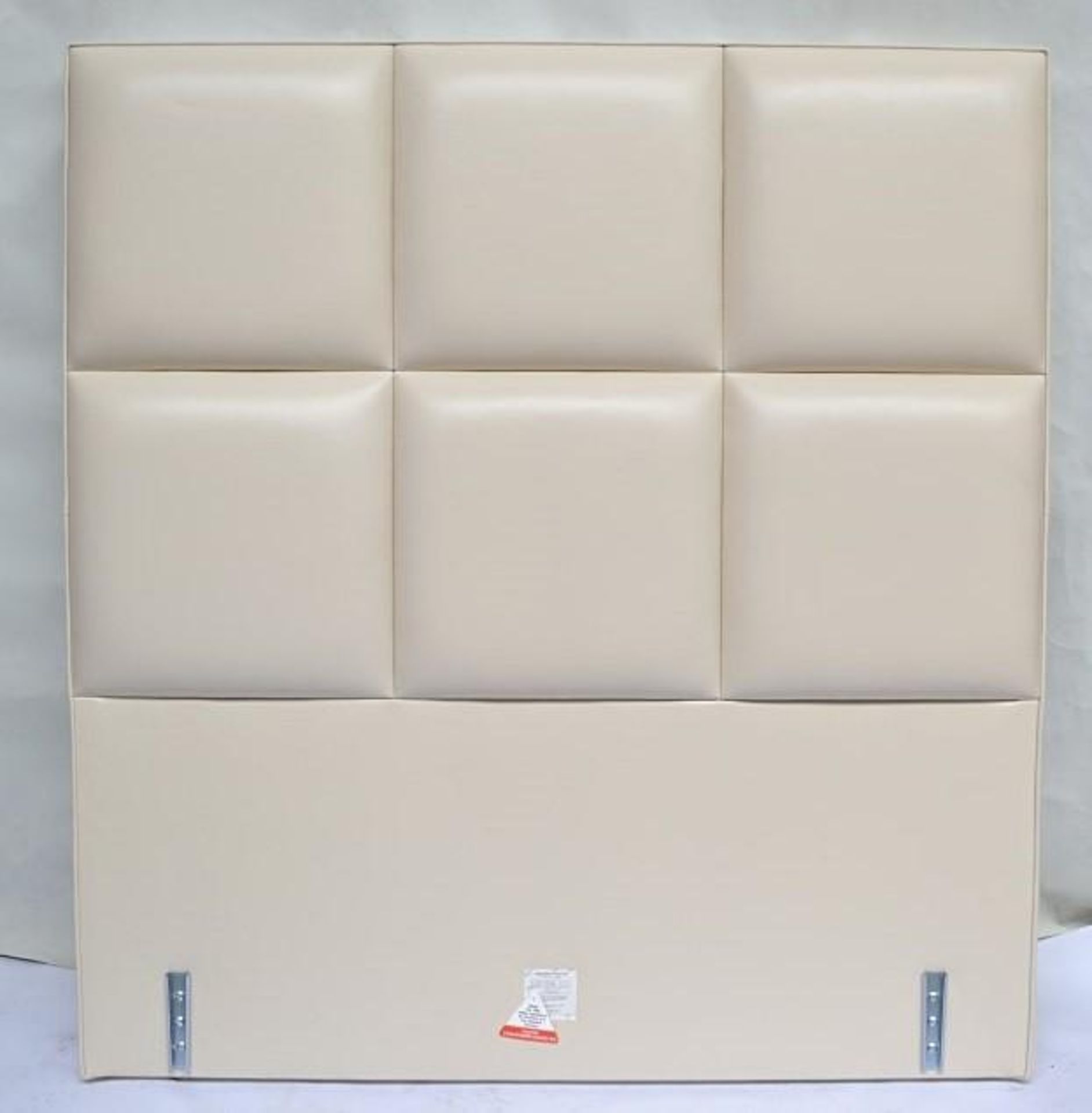 1 x VISPRING Atlas 6-Panel Faux Leather Headboard - Colour: Cream - Dimensions: W135 x H146 x - Image 14 of 14