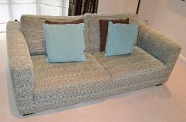 1 x Frighetto Striped Sofa - Includes Scatter Cushions - Dimensions: H70 x W186 x D105cm, Seat