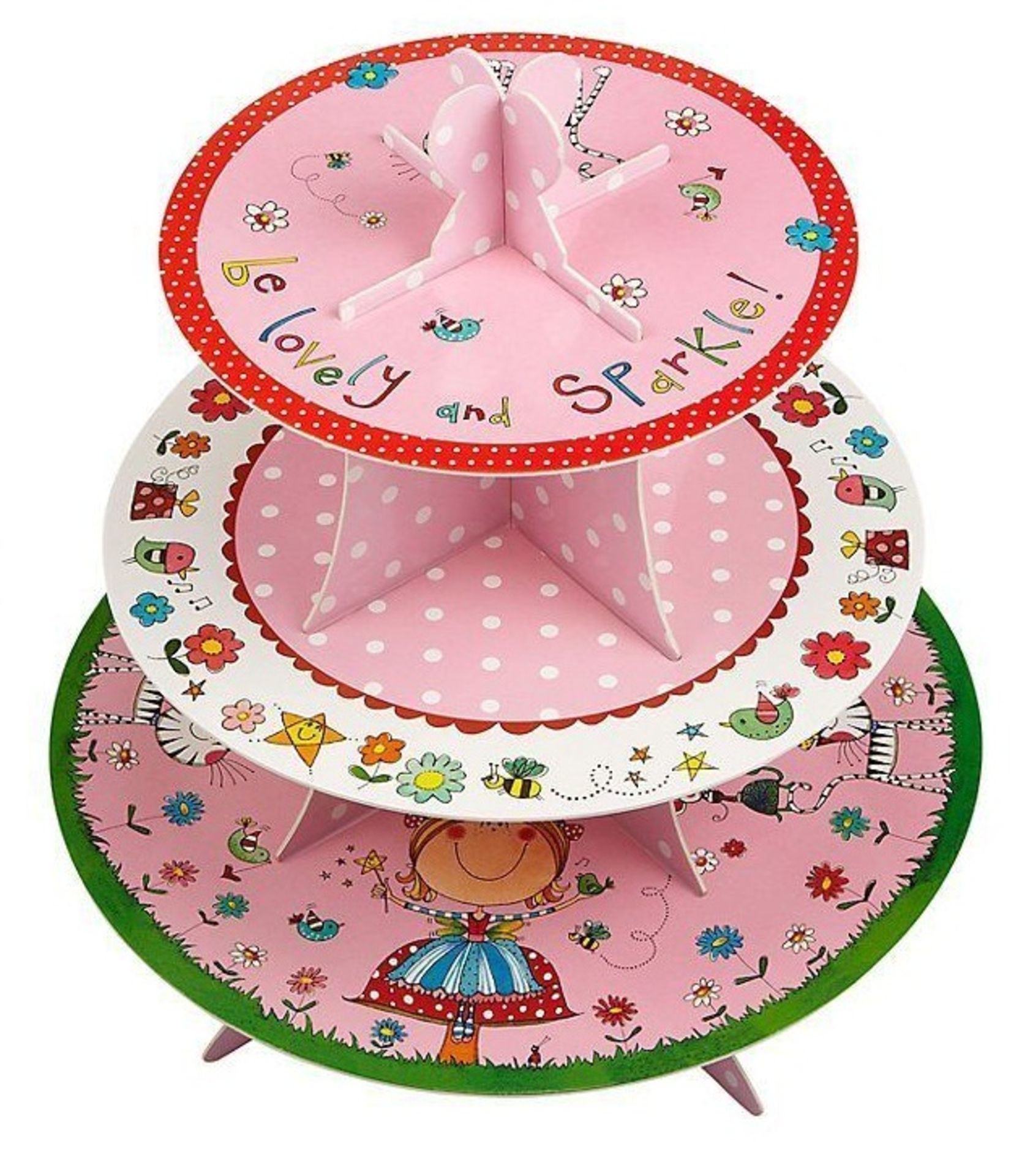 48 x Rachel Ellen Mary The Fairy 3 Tier Cardboard Cake Stands - New / Unused Stock - Stand