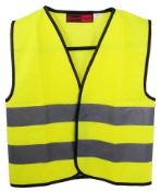 2 x RODO Child Size Yellow Hi-vis Waistcoats (7-9 yrs) - New / Unused Stock - Recent PPE Workwear