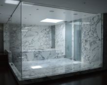 1 x Exquisite Italian Marble Spa Room Featuring Jacuzzi, Sauna Room, Steam Room and Shower Room -