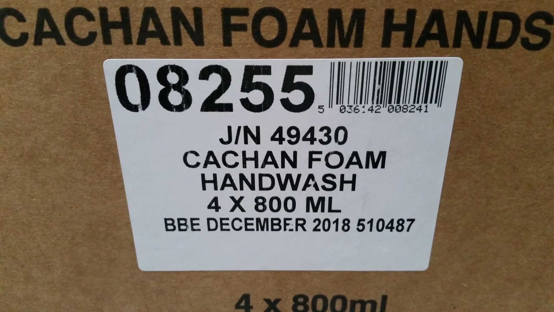 12 x Cachan Foam 800ml Handwash - Suitable For Foaming Dispnesers - Expiry December 2018 - New Boxed - Image 2 of 5