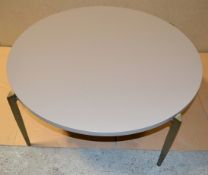 1 x Chelsom Round Coffee Table With Fawn Lacqued Top With Bronzed Legs - Dimensions: 88.5cm x