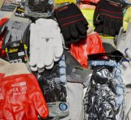 28 x Assorted Pairs Of Branded Work Gloves - Excellent Mix Of Leather, Latex & Gripper Gloves -