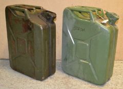 2 x Metal 20 Litre Jerrycans - CL007 - Location: Altrincham WA14