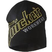 5 x Snickers Workwear "All Round Work" Printed 100% Cotton Beanie Hats In Black - All One-size - New