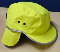 6 x HELMAN Hi Vis Trekker Work Caps - Size: Small - Style: MISTREK - Colour: Yellow - New/Unused