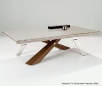 1 x Chelsom "Jupiter" Rectangular Glass Coffee Table (DCR3) - Dimensions: W130 x D70 x H38cm -