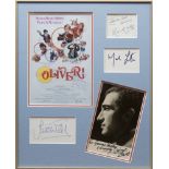 OLIVER!: Small selection of signed pieces and cards etc.