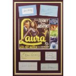 LAURA: Selection of individual signed cards and album pages (a few vintage) by the main cast members