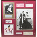 GIGI: An unusual selection of signed pieces, cards, photographs of various sizes, programme etc.