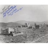 ENOLA GAY: Signed 8 x 10 photograph by three crew members of 393d Bomb Squadron.