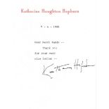 HEPBURN KATHARINE: (1907-2003) American Actress, Academy Award winner.