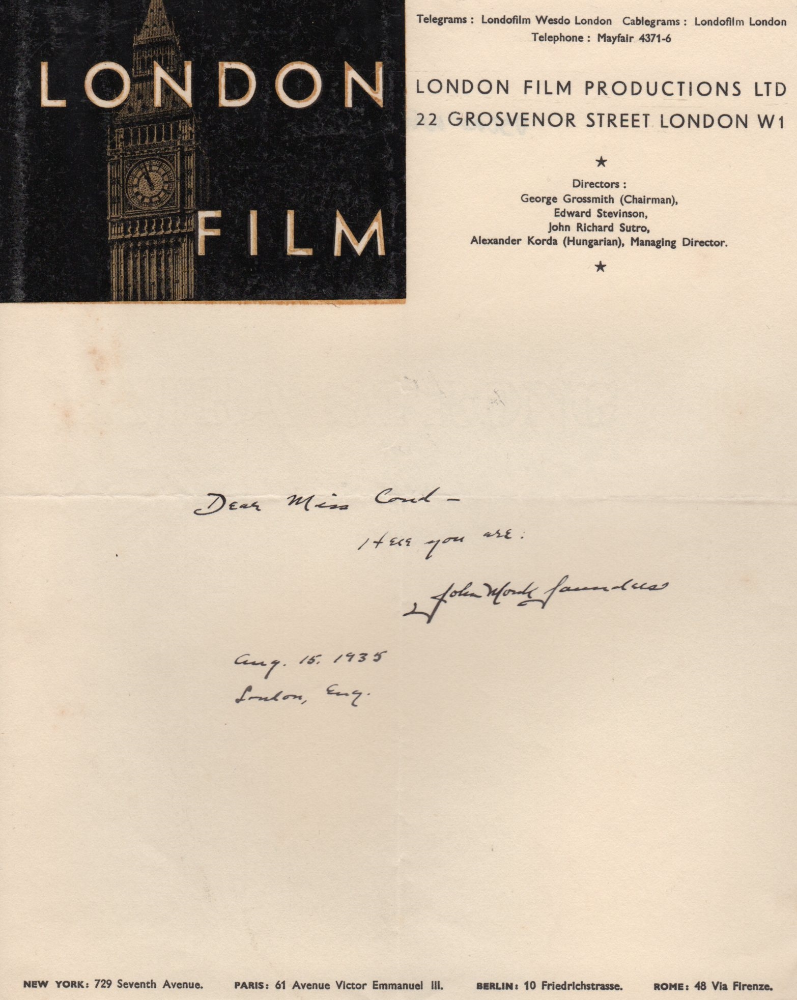 CINEMA: A good, interesting selection of A.Ls.S., T.L.S. (1), a few signed pieces etc. - Image 9 of 14