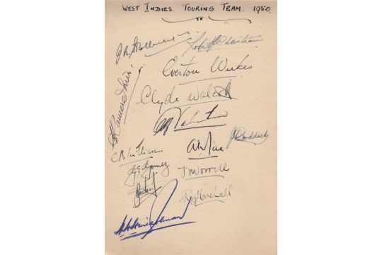 CRICKET: An excellent autograph album containing 25 individual multiple signed pages by various - Image 1 of 25