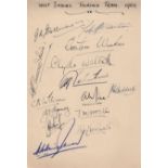 CRICKET: An excellent autograph album containing 25 individual multiple signed pages by various