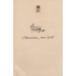 ROYALTY: Selection of signed pieces, letterheads, a few letters etc.