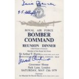 BOMBER COMMAND: A good printed 8vo menu