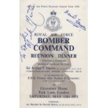 BOMBER COMMAND: A good printed 8vo menu