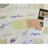 CINEMA: Selection of signed cards, album pages, a few pieces etc.