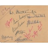 CRICKET: Selection of multiple signed album pages by various county cricket teams of 1940's &