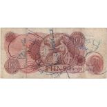 MOTOR RACING: A Bank of England Ten Shilling bank note individually signed to the verso by five