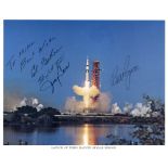 SKYLAB IV: Signed colour 10 x 8 photograph by all three crew members of Skylab IV individually