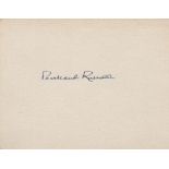 RUSSELL BERTRAND: (1872-1970) British Philosopher, Mathematician & Historian,