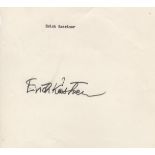 EUROPEAN LITERATURE: Small selection of signed album pages, and one signed postcard,