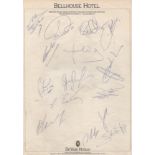 FOOTBALL: A printed 4to sheet of notepaper from the Bellhouse Hotel at Buckinghamshire individually