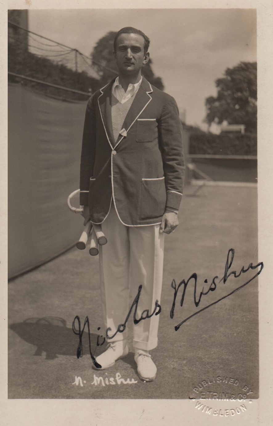 MISHU NICHOLAS: (1893-1973) Romanian Tennis Player and Diplomat who competed at Wimbledon in the