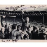 ENGLAND FOOTBALL: A multiple signed 10 x 8 photograph by ten members of the England football team