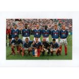 FRANCE FOOTBALL: A good multiple signed colour 12 x 8 photograph by ten members of the France World