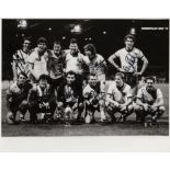 ENGLAND FOOTBALL: A multiple signed 10 x 8 photograph by nine members of the England football team