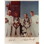 GEMINI V: Signed colour 8 x 10 photograph by the two crew members of Gemini V (1965) individually,