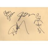 BLONDIE: An oblong 4to sheet of plain notepaper individually signed by four members of the American