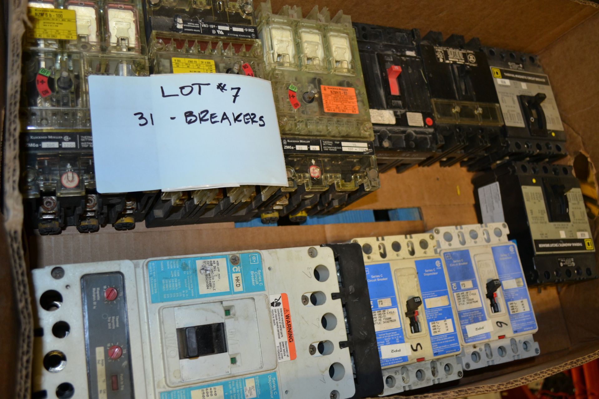 Breakers. 23 Cutler Hammer Series 'C'. 2 Westinghouse. 2 - 60 Amp Square D. 3 Klockner Moeller. IF - Image 3 of 3