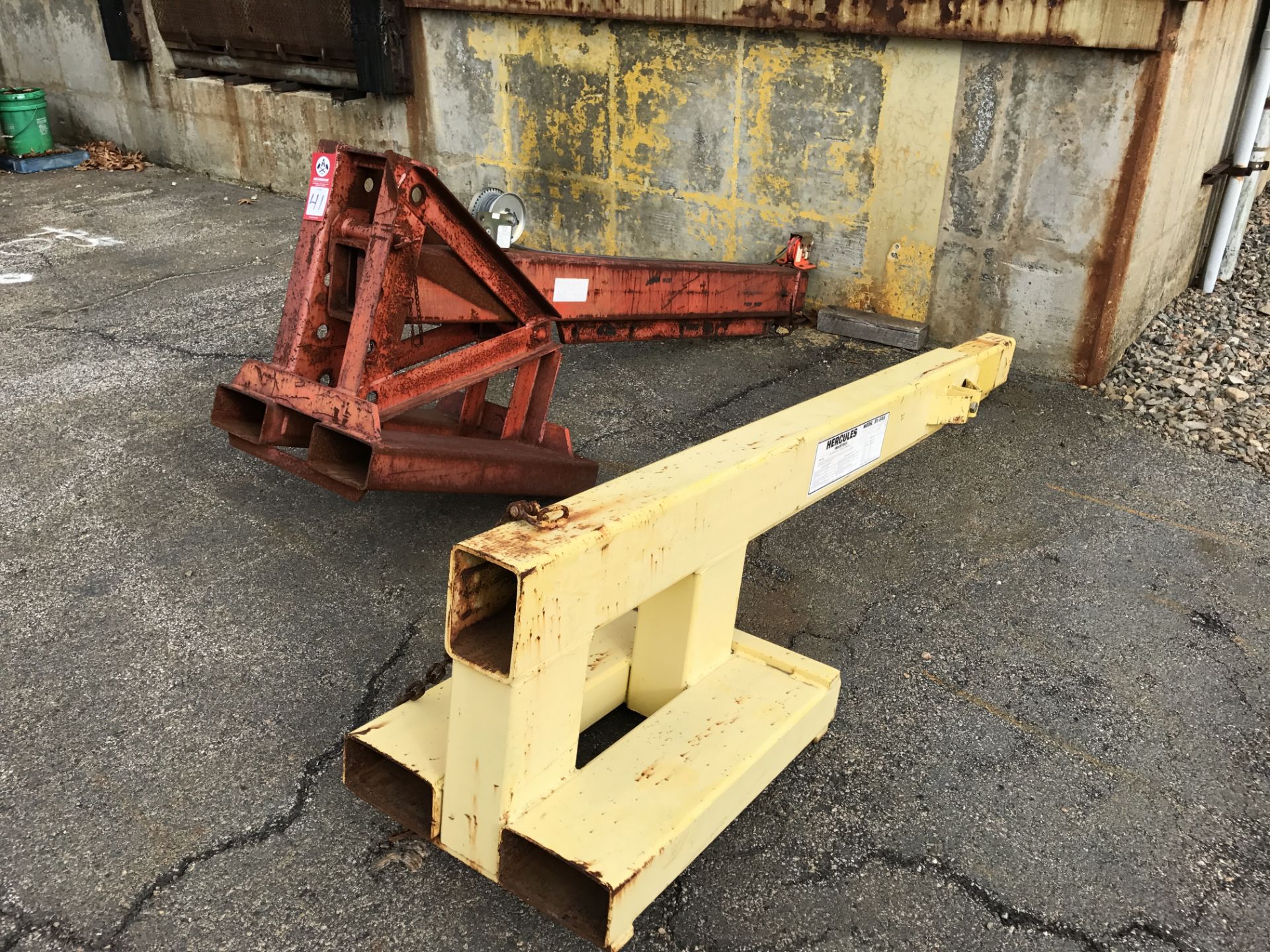 Fork Lift Attachments, lot of two (2) boom type fork lift attachments