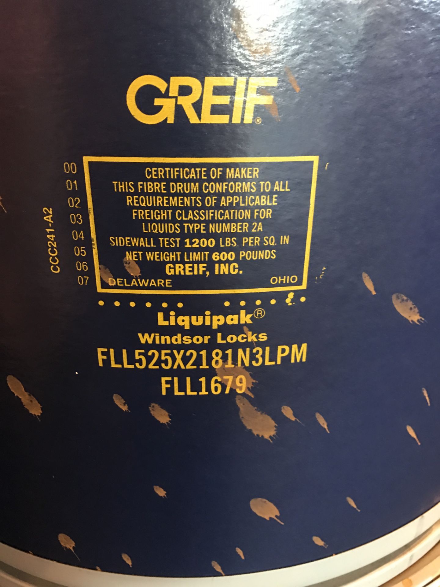 Lot of 24 Fiber Drums, Greif Liquids Type 24, 600 lbs. capacity, lot of twenty-four (24), Brand New - Image 2 of 2