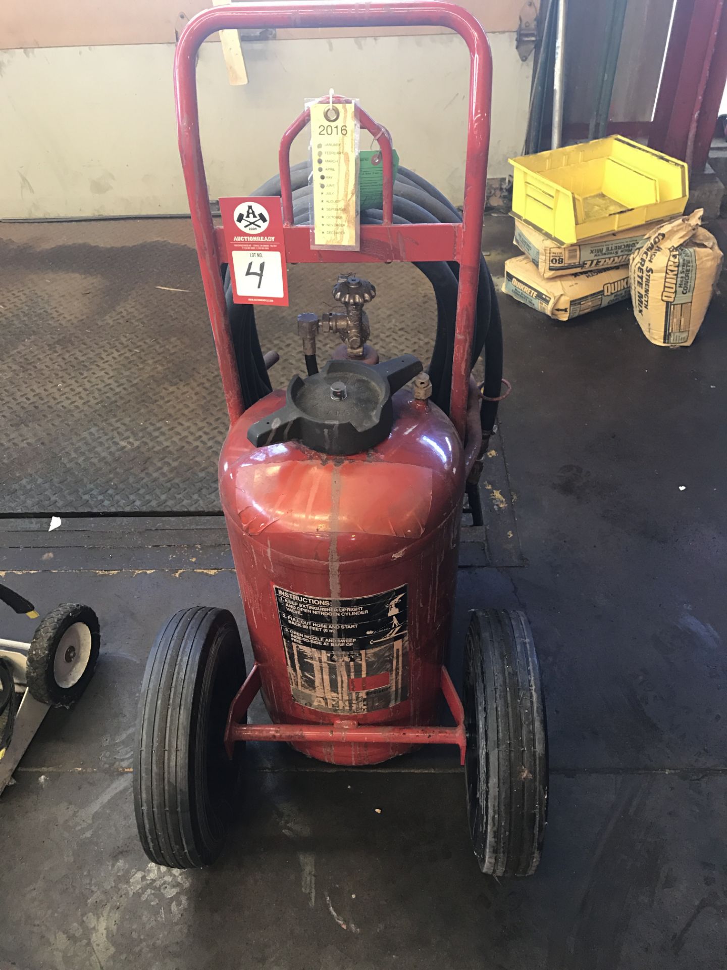 Fire Extinguisher, Ansul Red Line Wheeled Dry Chemical Fire Extinguisher