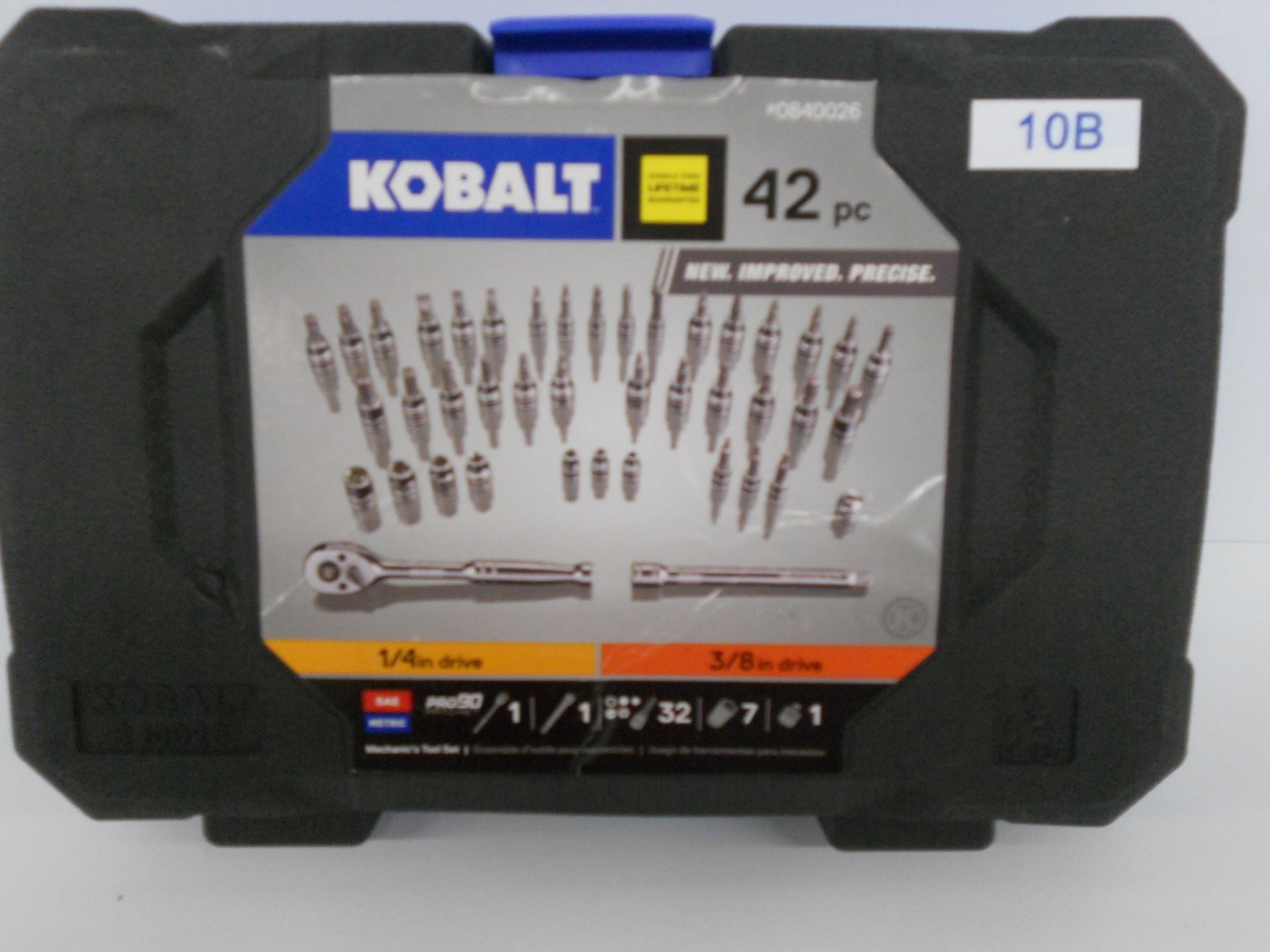 Kobalt 42-piece SAE/metric 1/4” & 3/8” drive mechanics tool set