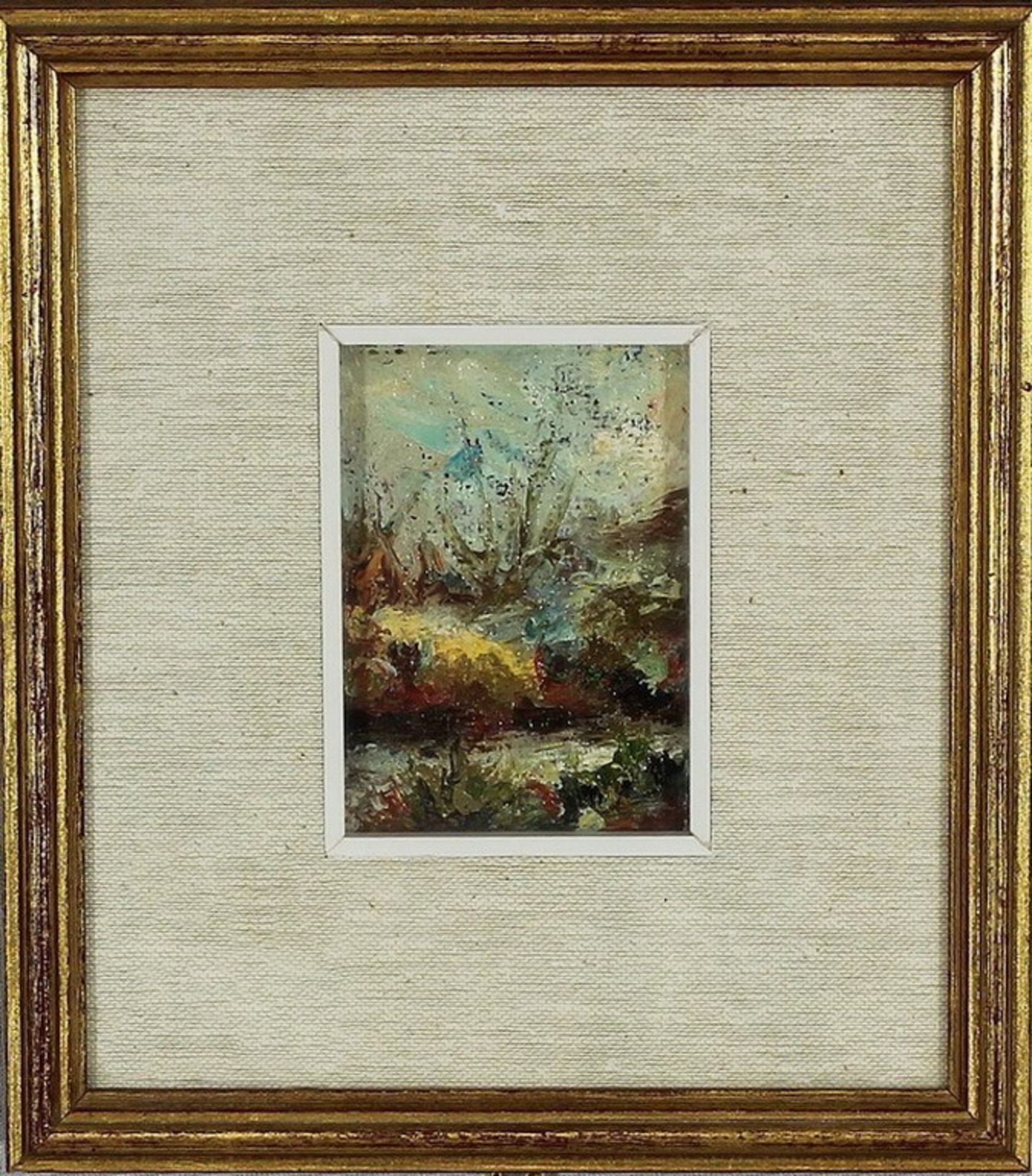 N. 61 (V.F. 841) PAESAGGIO, PIETRO DI LUCIA 1977, OLIO, 8,5 X 6 CM