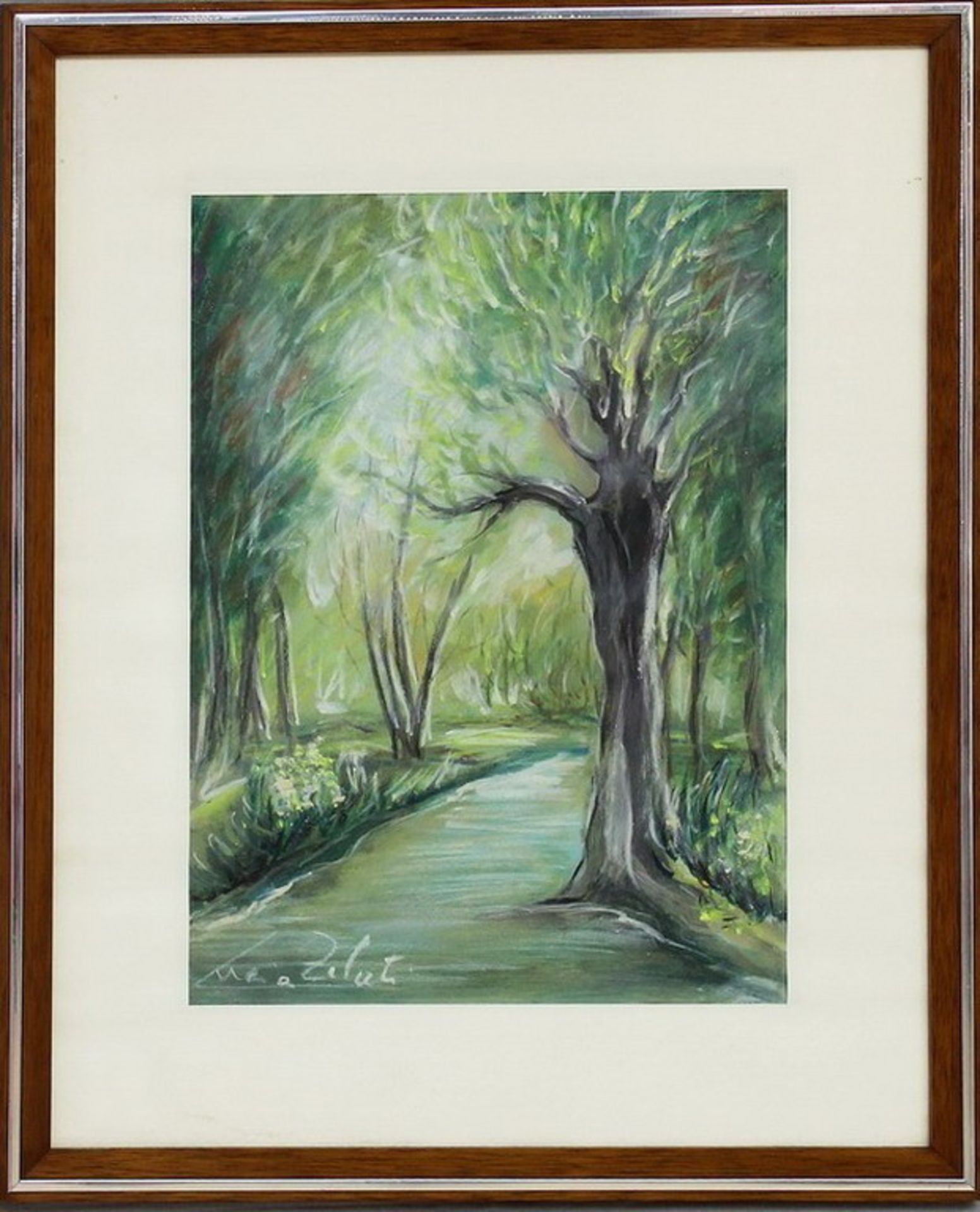 N. 105 (V.F. 841) PRIMAVERA NEL MANTOVANO, LUCIA ZELATI 1974, PASTELLO A OLIO, 38 X 28,5 CM