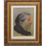 Ritratto d'uomo, olio su faesite, cm. 23x35,5 anni '30-40