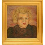 Ritratto di giovinetta, olio su tela firmato G. Del Bon 1934?, cm. 35x40