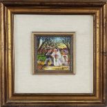 Matrimonio contadino, Brenno Benatti, Guastalla (RE), olio, 10 x 10 cm